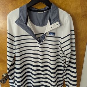 L.L.Bean Striped Long Sleeve Rugby Top